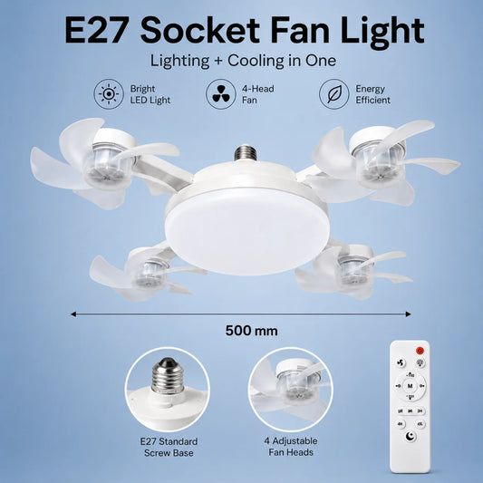 Ceiling Fan Light Remote Control Adjustment Wind Speed Timer 3 Color Modes Bedroom Decorat