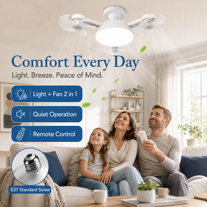 Ceiling Fan Light Remote Control Adjustment Wind Speed Timer 3 Color Modes Bedroom Decorat